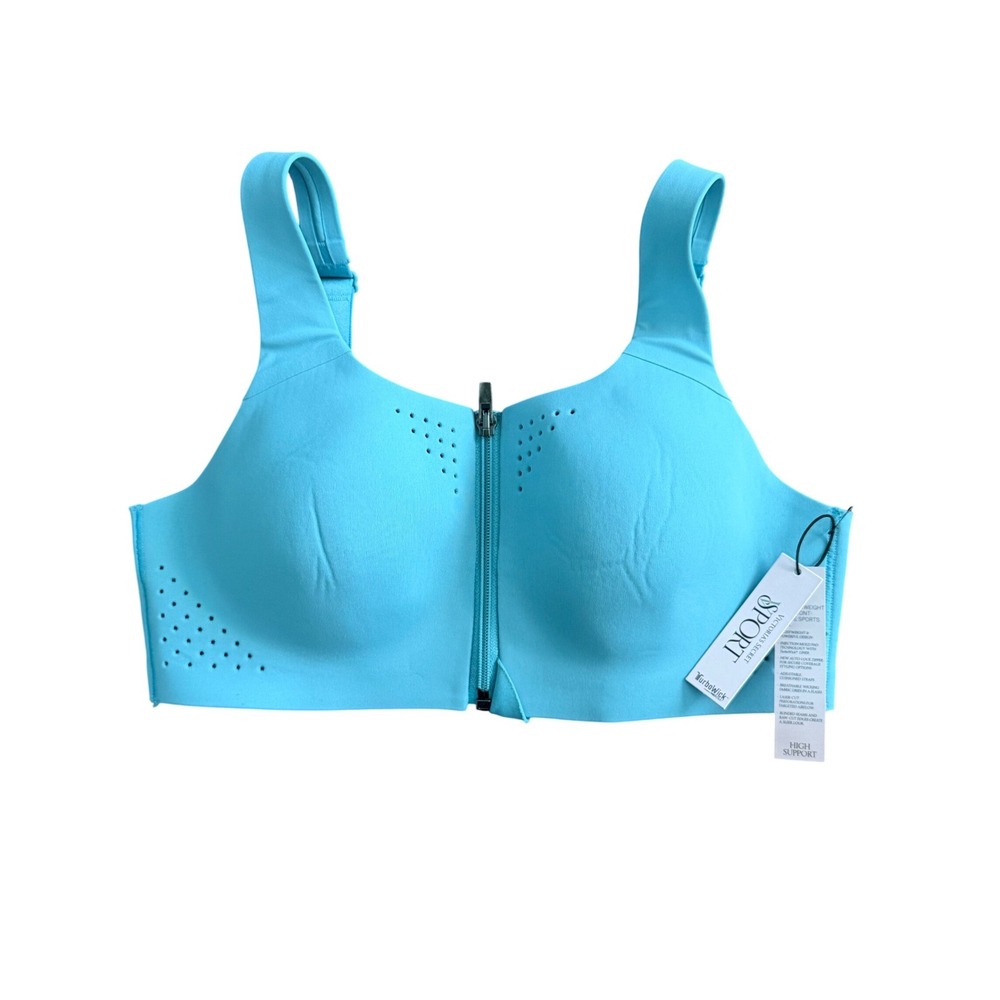 Victoria's Secret Sport Featherweight Max Front-Close Sports Bra 34B Aqua‎ Blue